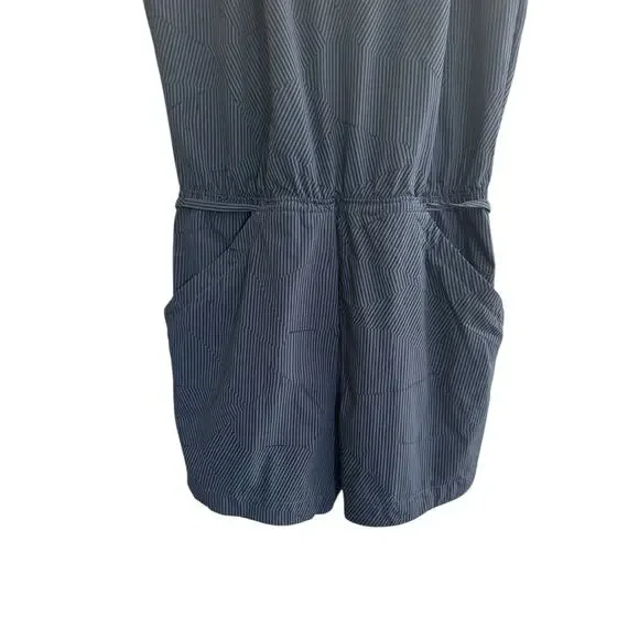 Mountain HardWear Railay Romper Womens Small Blue Striped Shorts Mesh Back - Picture 4 of 16